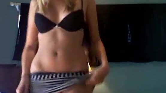 Very hot blonde strip for webcam